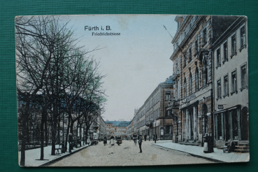 AK Fürth / 1911 / Friedrichstrasse / Hotel National / Meisel Tapezierer / Strassenansicht / Architektur
